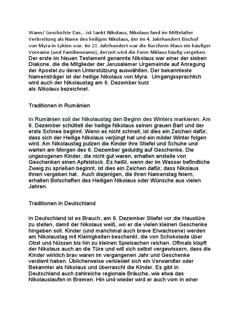 Script Deutsch Niklaus Projekt | PDF