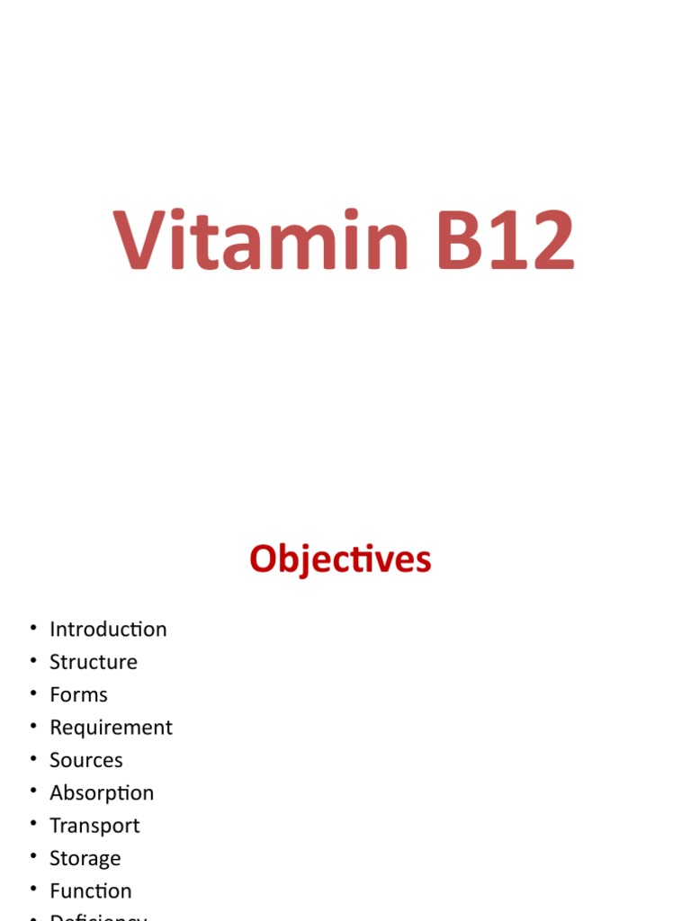 Vitamin B12 PDF Vitamin B12 Anemia