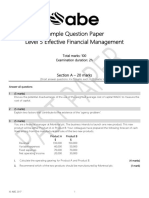 Sample Question Paper Level 5 Effective Financial Management