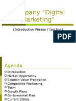 Company "Digital Marketing": (Introduction Phrase / Tag Line)