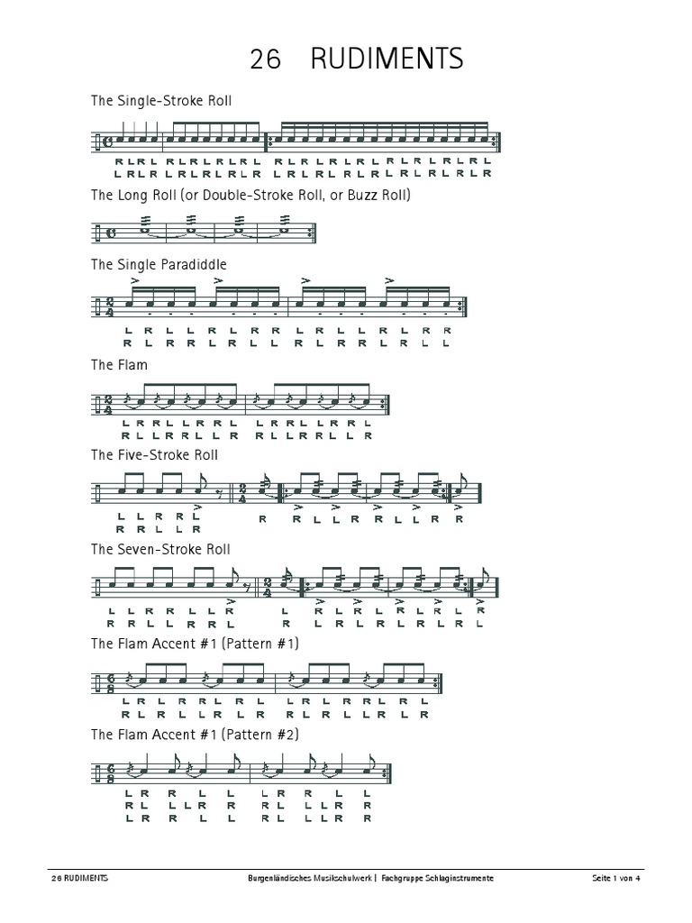 26 Rudiments: The Single-Stroke Roll | PDF | Art