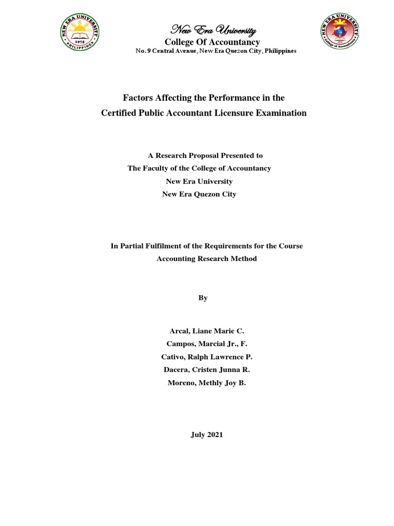 New era university college of accountancy pdf test assessment