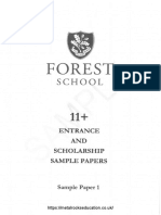 Forest School 11 English Sample Paper 1