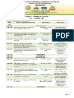 Schedule of Parallel Sessions