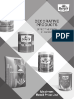 Decorative Products: Maximum Retail Price List