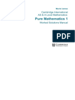 Cambridge International As & A Level Mathematics Pure Mathematics 1 Worked Solutions Manual P1 p1