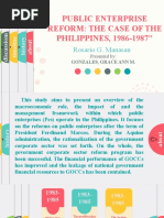 PUBLIC ENTERPRISE REFORM THE CASE OF THE PHILIPPINES