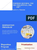 Public Enterprise Reform: The Case of The Philippines, 1986-1987"