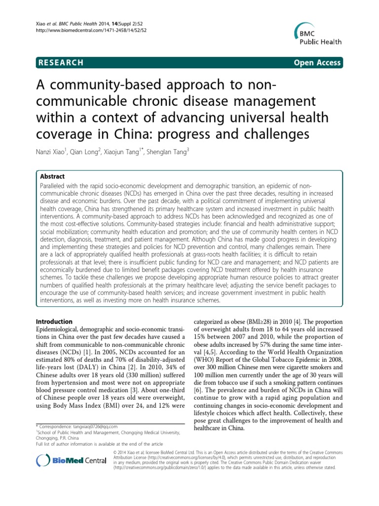 J1 Community Based Approach To NCD Management in China | PDF | Non ...