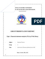 Group Presentation Report: Topic: Financial Statement Analysis (FSA) of Walt Disney