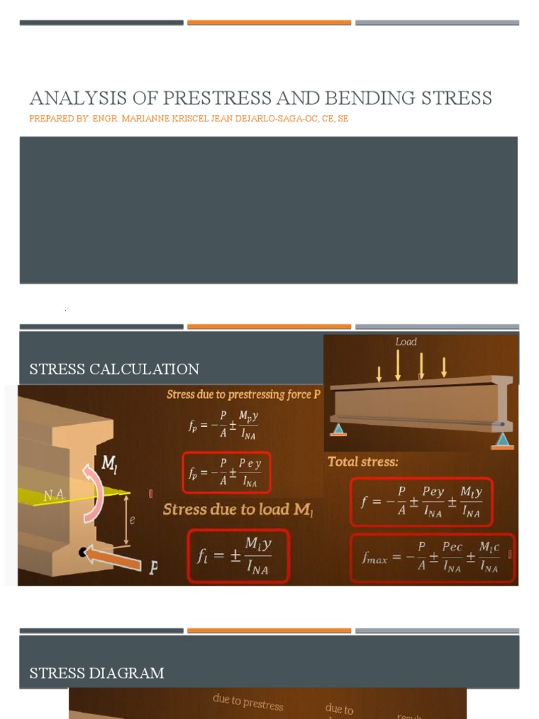 Prestress and Bending Stress Analysis | PDF | Science & Mathematics