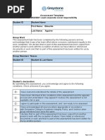 Assessment Templates BSBSUS601 Lead Corporate Social Responsibility Student ID Student Name First Name: Eduardo Last Name: Aguirre