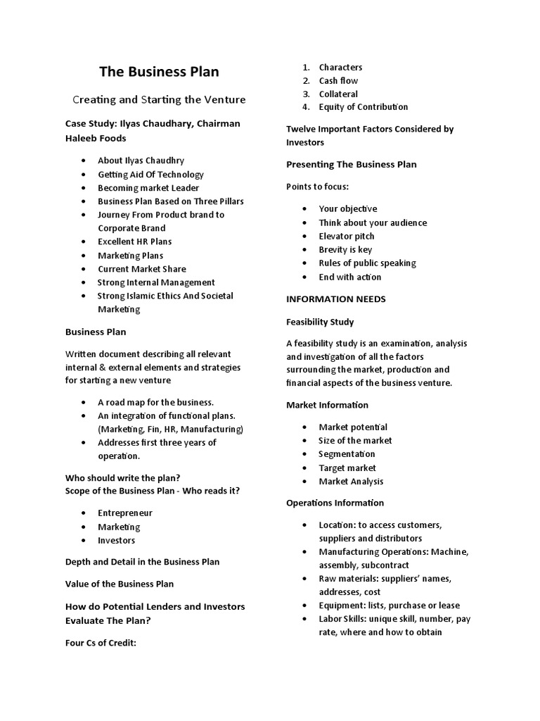 The Business Plan - Summary | PDF | Marketing | Risk