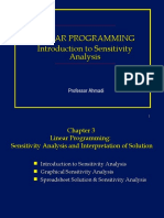 Linear Programming Sensitivity Analysis