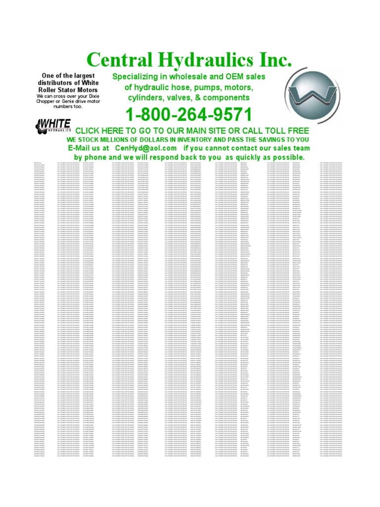 Central Hydraulics Inc PDF Hydraulics Rotating Machines