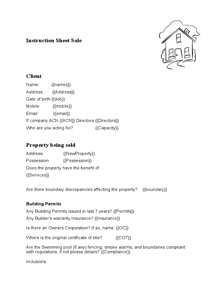 Instruction Sheet Sale Building Permits PDF Value Added Tax