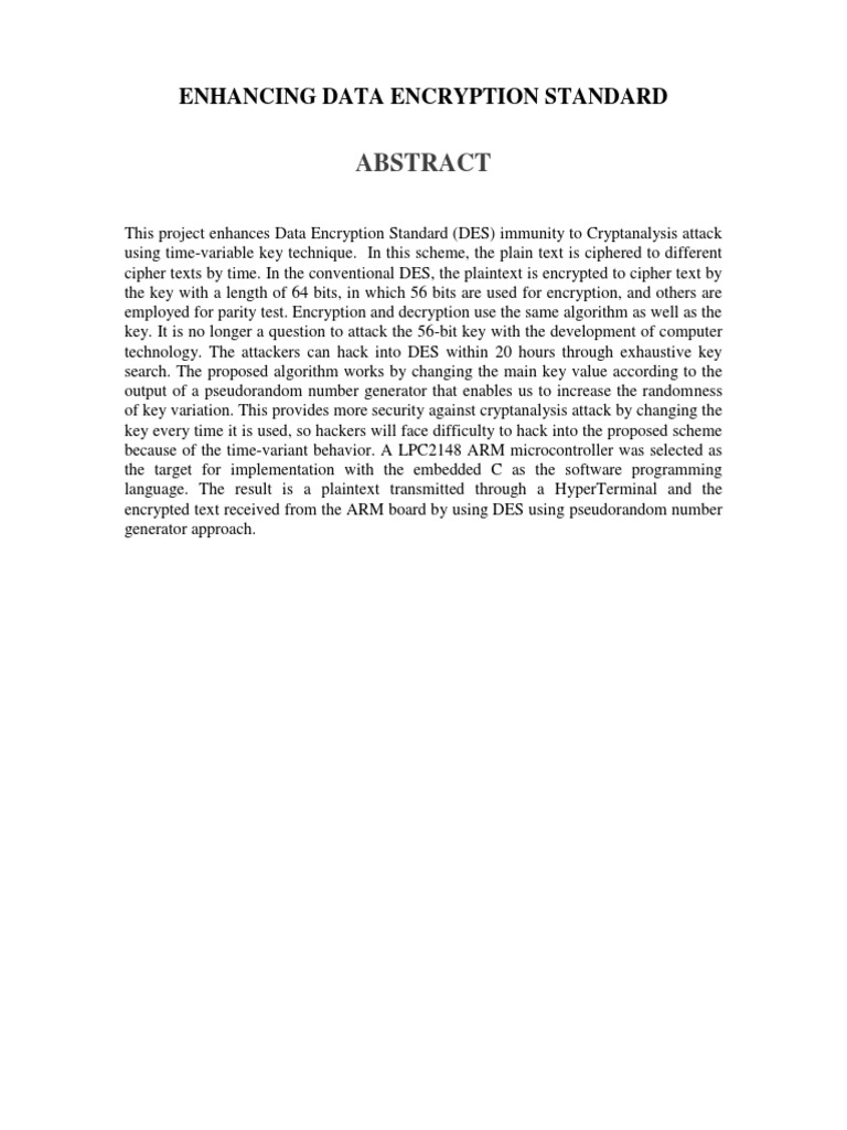 Data Encryption Standard | PDF | Cryptography | Encryption