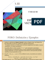 FORO Espacios Vectoriales