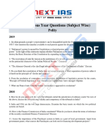 Mains Previous Year Questions (Subject Wise) : Polity