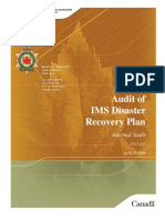 Audit of IMS Disaster Recovery Plan