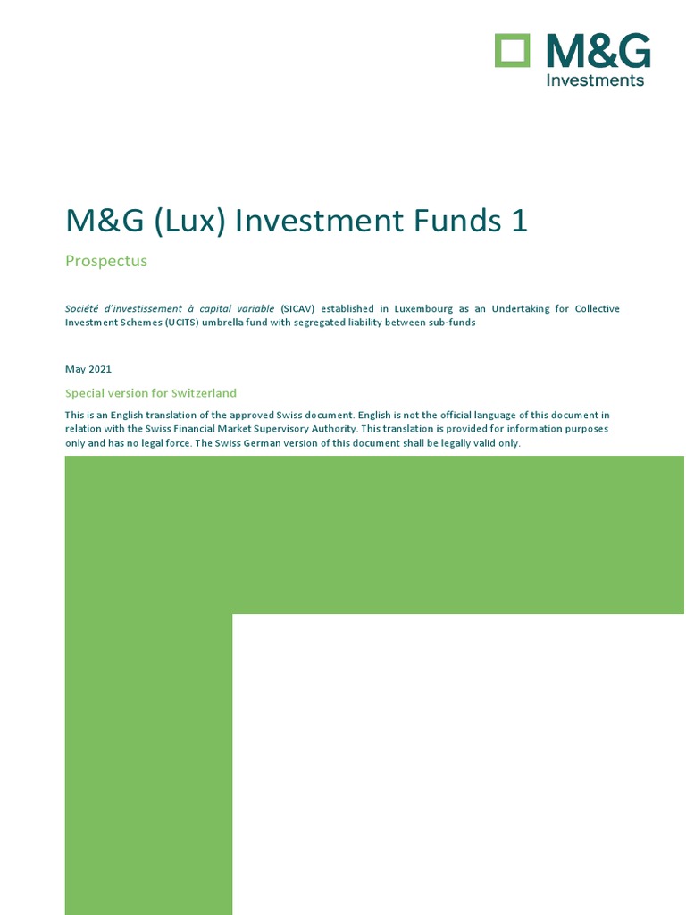 Investment Funds Prospectus PDF Securities (Finance) Prospectus