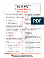 Top 30 MCQ Economic Reform 1991 & 2014