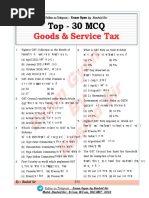 Top 30 MCQ Goods & Service Tax