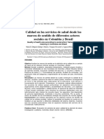 Calidad en Los Servicios de Salud Desde Los Marcos de Sentido de Diferentes Actores Sociales en Colombia y Brasil