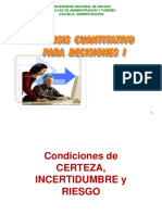 3 - Condiciones de Certidumbre - Incertidumbre y Riesgo - 1ra Parte