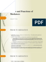 Duties and Functions of Mediators