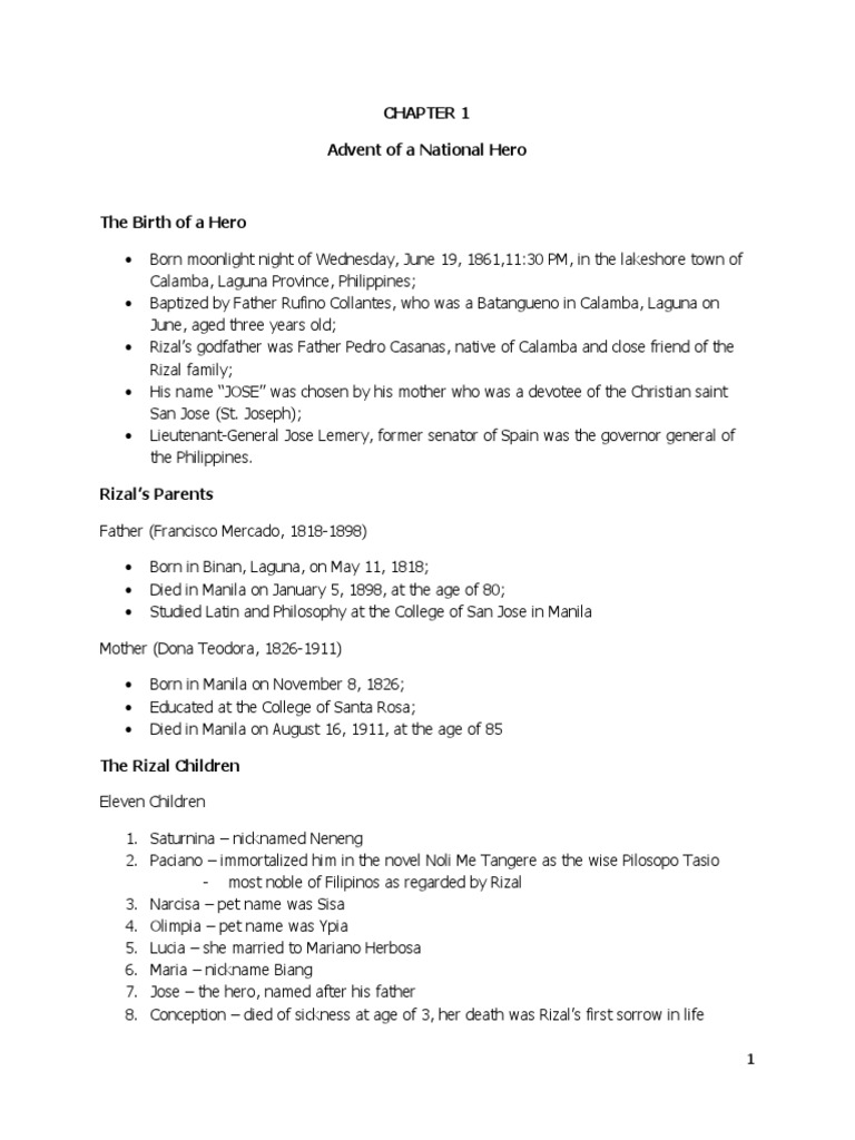 Chapter 1 Rizal | PDF | Philippines