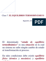 CLASE 7. EL EQUILIBRIO TERMODINÁMICO