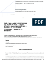 Guía para La Implementación Del Decreto 1072 - Libro 2 Título 2 Sección 4 Capítulo 6 Sistema de Gestión en Seguridad Y Salud en El Trabajo