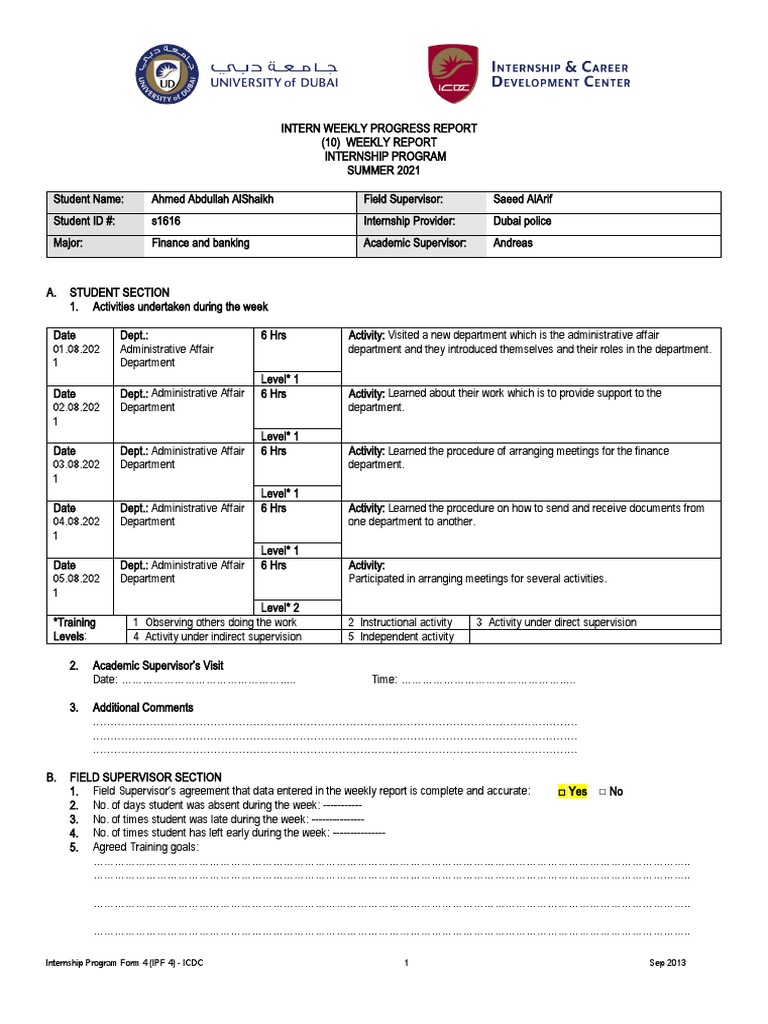 Summer 2021 Internship Progress Report | PDF