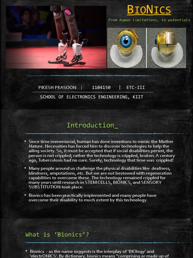 Bionic Ear and Implanted Bionic Eye | PDF | Prosthesis | Motor Neuron