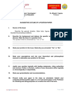 3.1 Suggestive Outline of A Position Paper