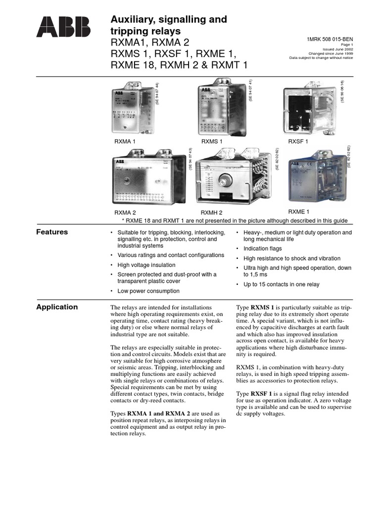 RXSF1 Relay Manual Overview | PDF | Relay | Rectifier