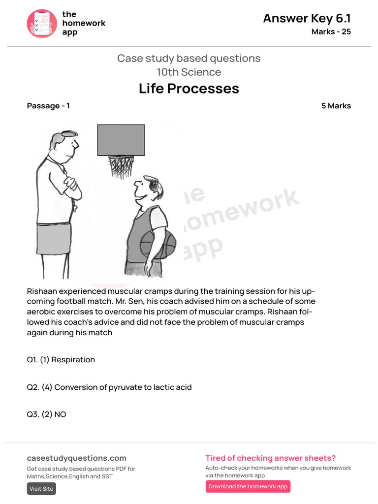 Life Processes Case Study Questions | PDF | Diet & Nutrition | Nutrition