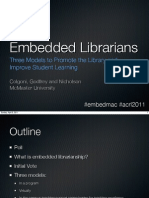 Embedded Librarians: Three Models - ACRL 2011