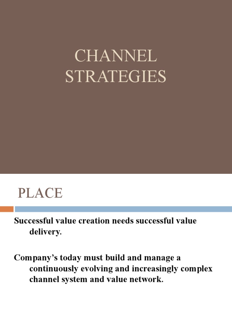 Lecture-12 Channel Strategies | PDF