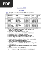 SQL Labrecord Questions 16to20