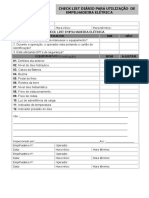 Check List Diário para Utilização de Empilhadeira Elétrica