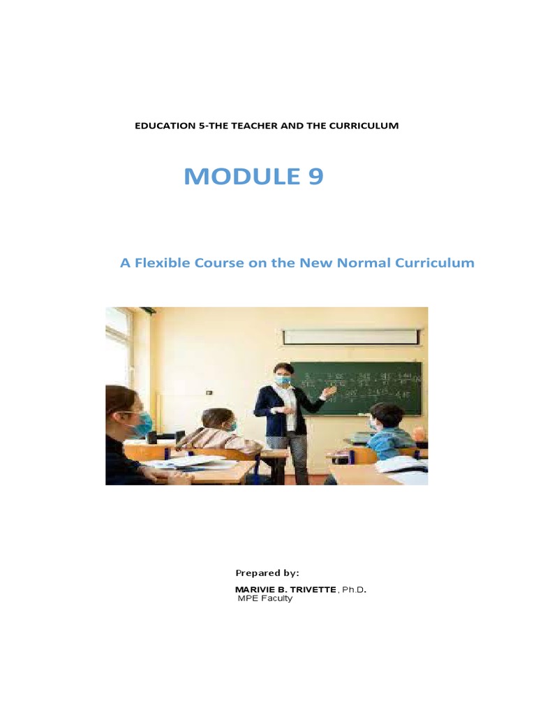 EDUCATION 5 Module 9 New Normal Curriculum 1 | PDF | Distance Education ...