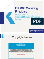 BUS106 Marketing Principles: Marketing Mix: Promotion and Integrated Marketing Communication