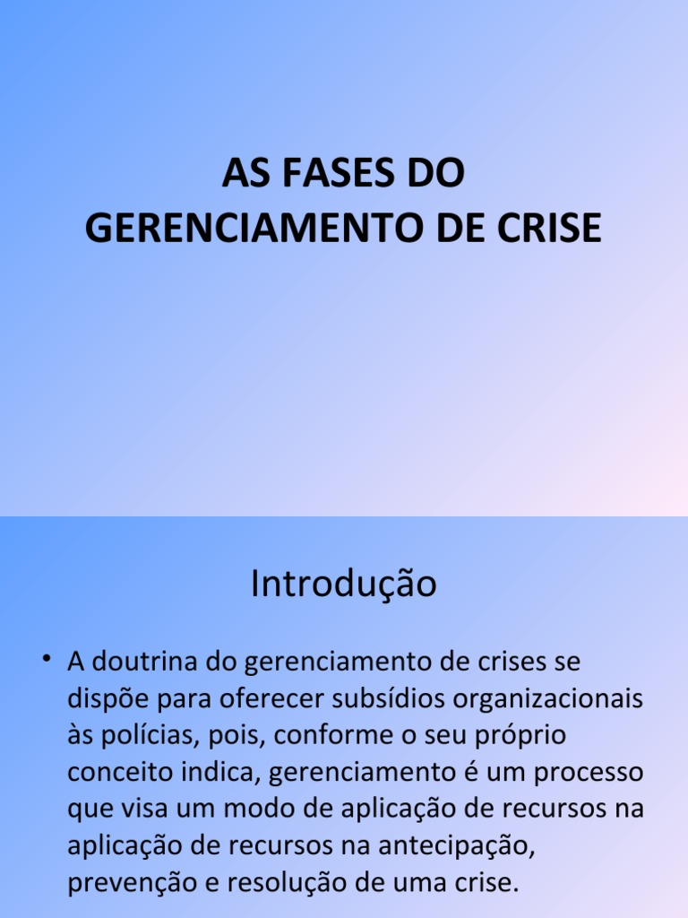 Fases do Gerenciamento de Crise Policial | PDF