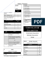 Nuts 4e Player Aid - Chocolate and Cigs Tests