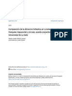 Comparación de La Eficiencia Hidráulica en Cunetas de Secciones T