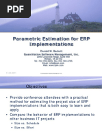 Parametric Estimation For ERP Implementations