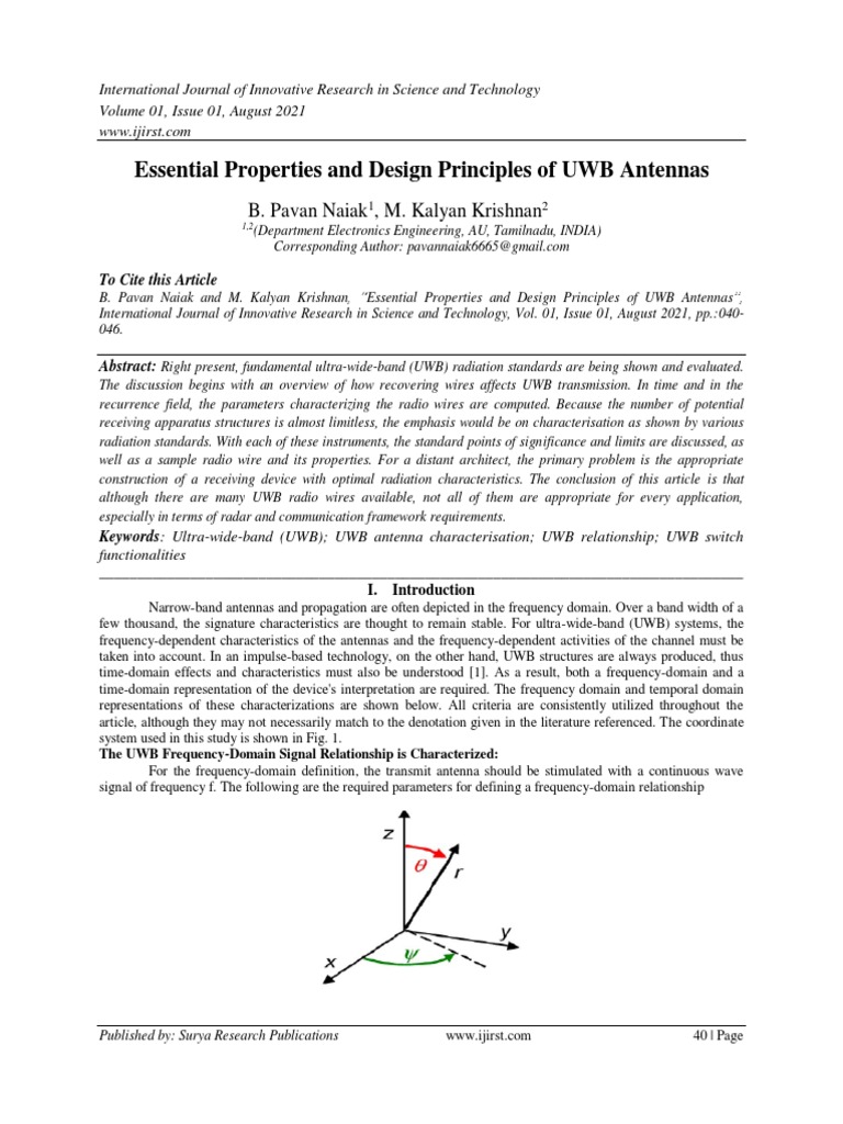 Essential Properties and Design Principles of UWB Antennas | PDF ...