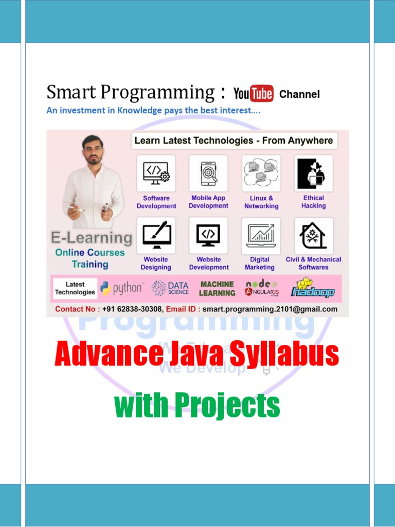 Advance Java Syllabus: With Projects | PDF | Java (Programming Language ...